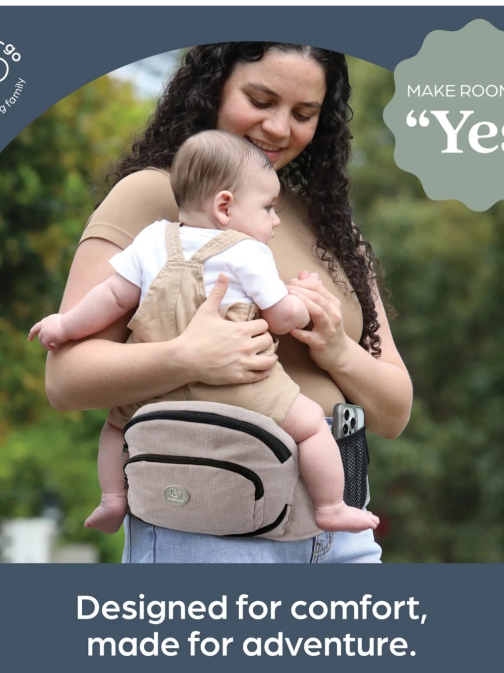NEW dream baby Beige Up & Go Hip Seat Carrier travel baby 8-40 LBS